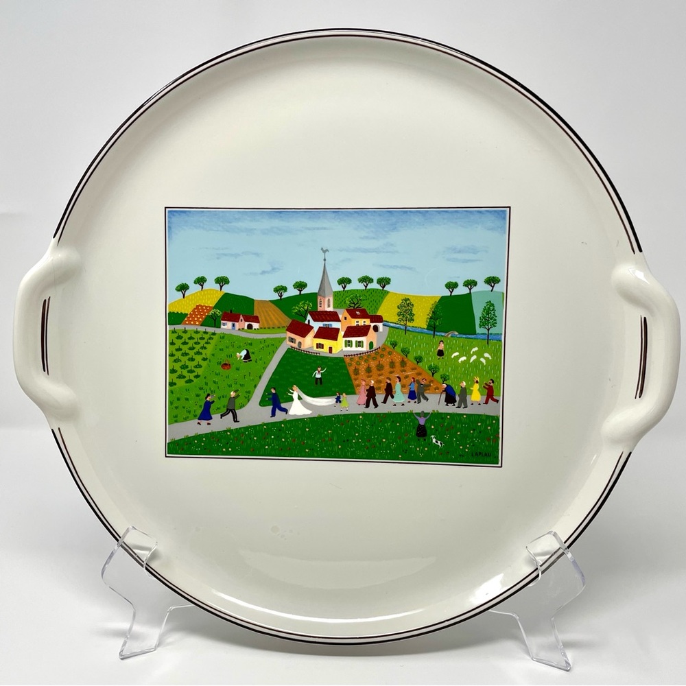 Villeroy & Boch Design Naïf Wedding Party Handled Cake Platter Porcelain Laplau